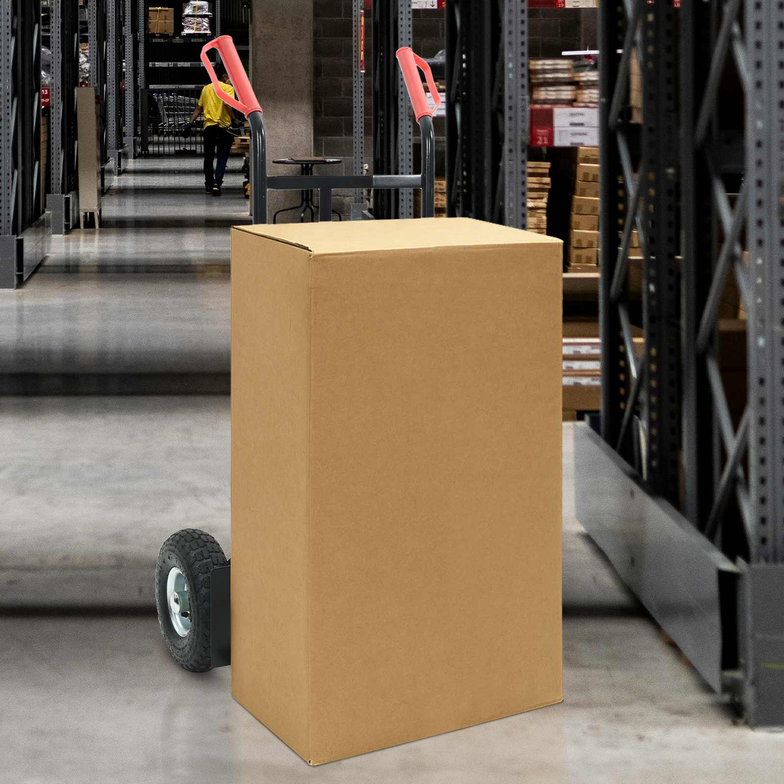 Trolley a mano Vidaxx nero e rosso 57 x 46 x 113 cm in acciaio
