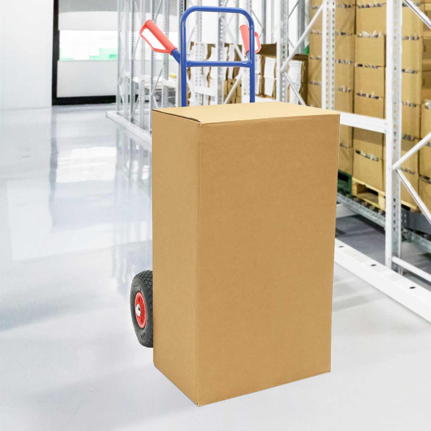 Trolley a mano VidaXL blu e rosso 49,5 x 53 x 114 cm in acciaio