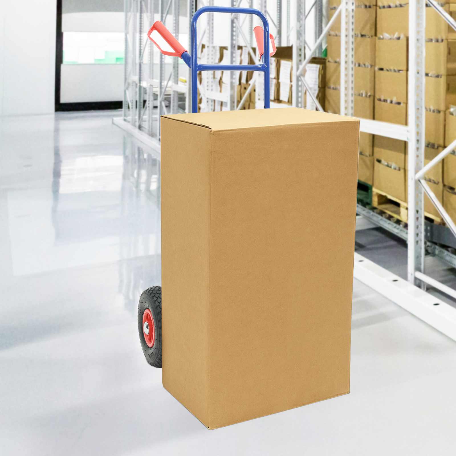 Trolley a mano VidaXL blu e rosso 49,5 x 53 x 114 cm in acciaio
