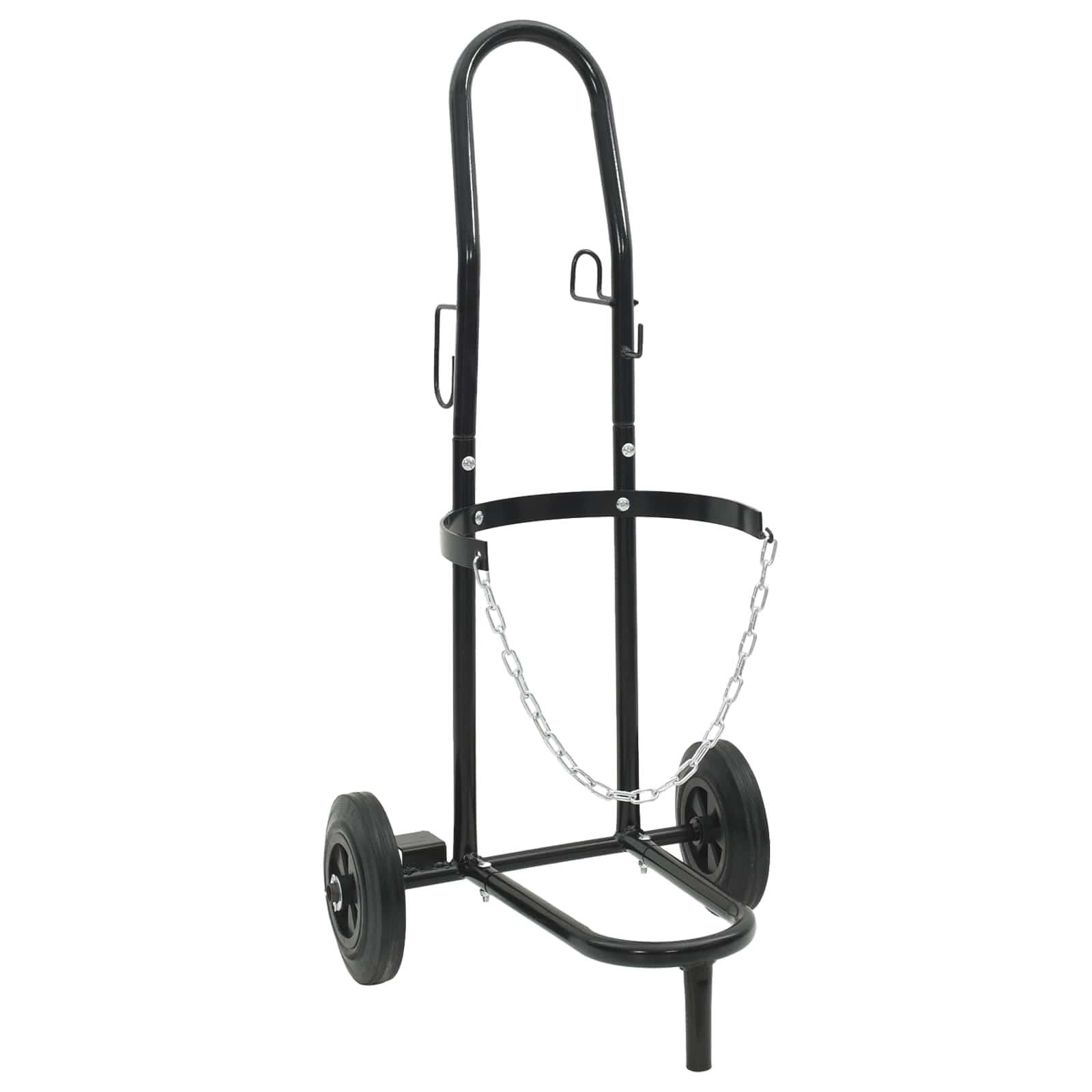 Trolley a mano VidaXL nero e rosso 49 x 49 x 101 cm in acciaio
