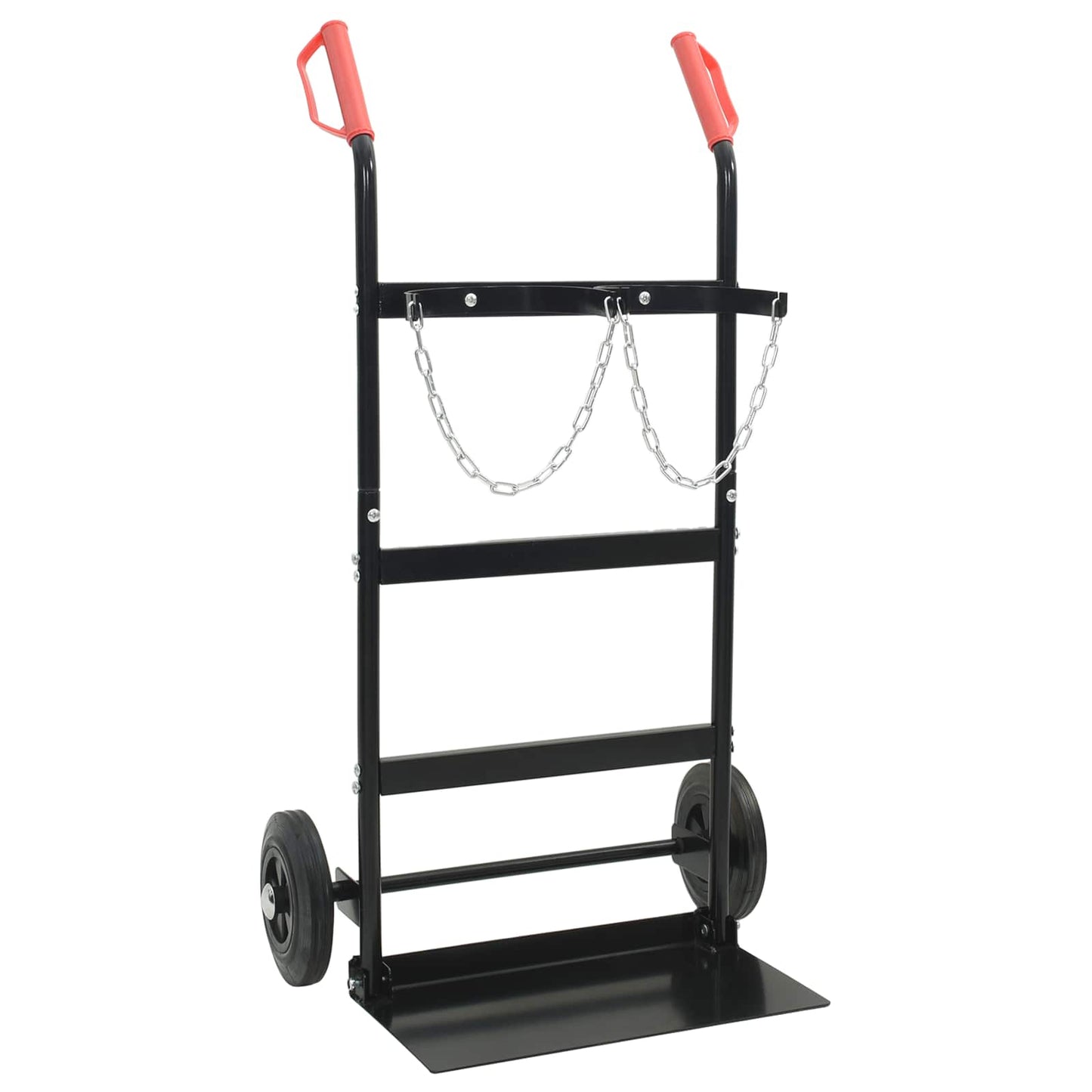 Trolley a mano VidaXL nero e rosso 63 x 43,5 x 110 cm in acciaio