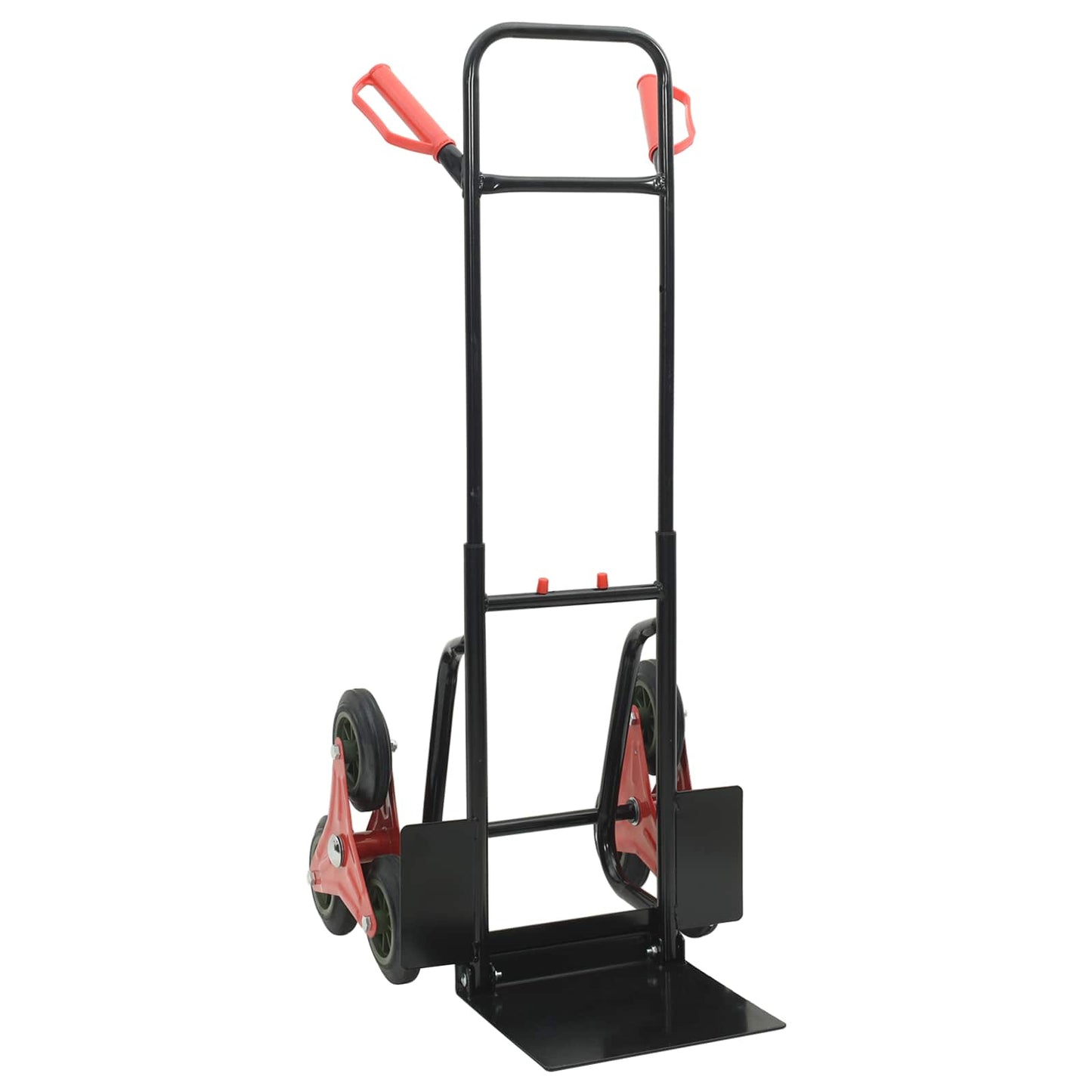 Vidaxl handtrolley zwart en rood 64,5 x 49,5 x 114 cm staal