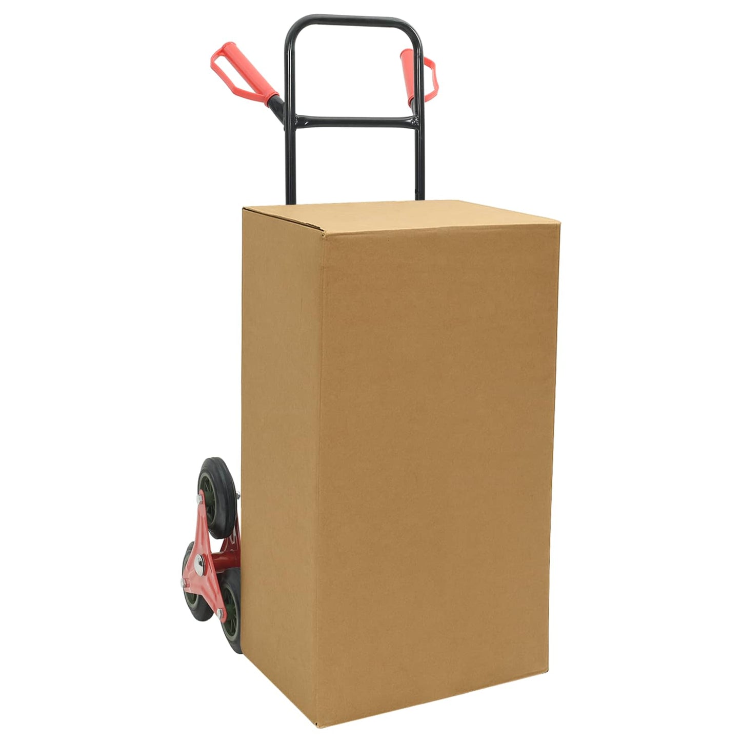 Vidaxl handtrolley zwart en rood 64,5 x 49,5 x 114 cm staal