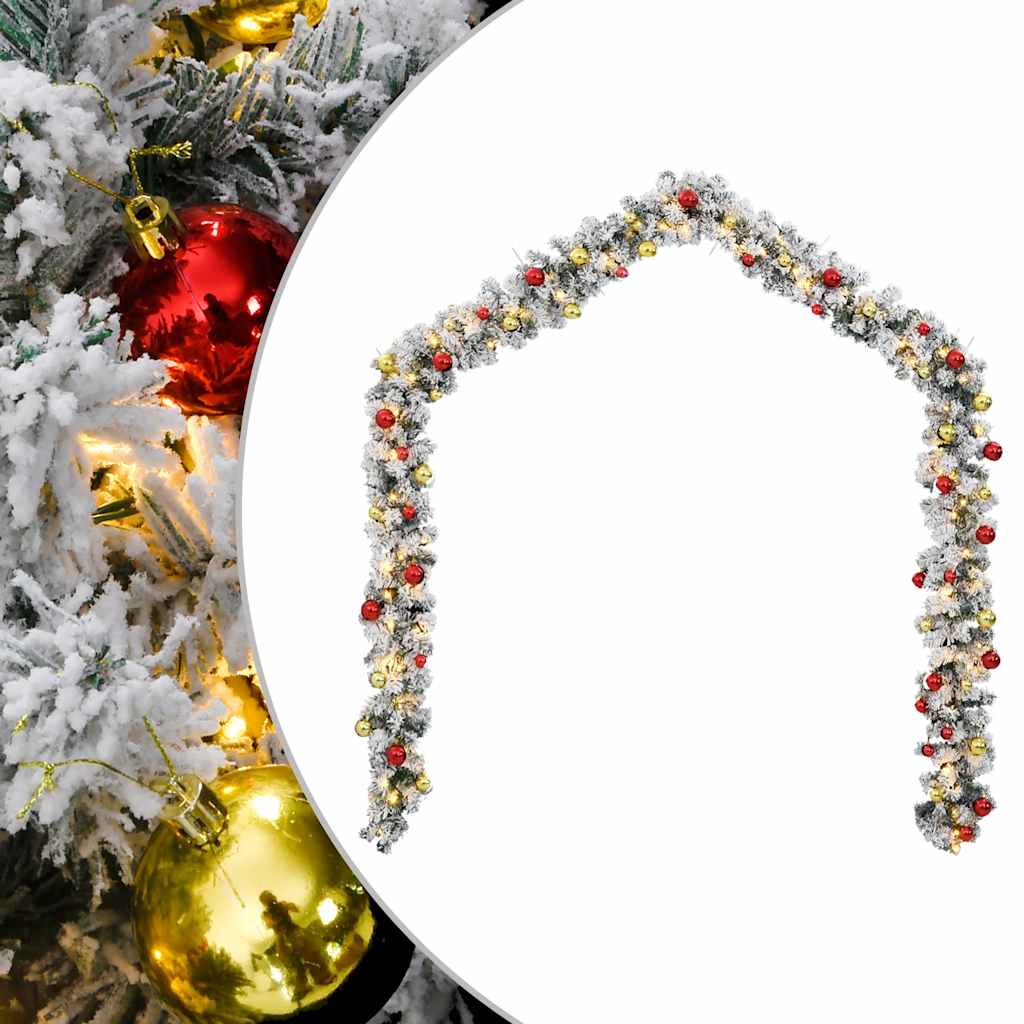 Garland de Navidad Vidaxl con bolas de Navidad y luces LED de 10 m PVC Verde