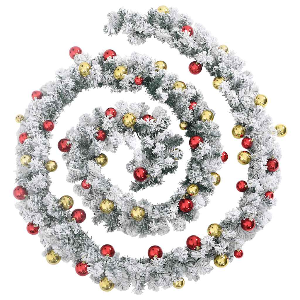 Garland de Navidad Vidaxl con bolas de Navidad y luces LED de 10 m PVC Verde