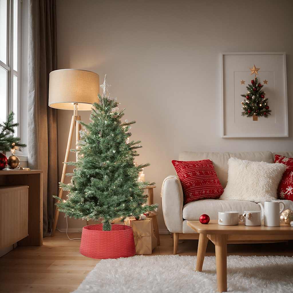 Falda de árbol de Navidad Vidaxl Ø56x23 cm de plástico rojo