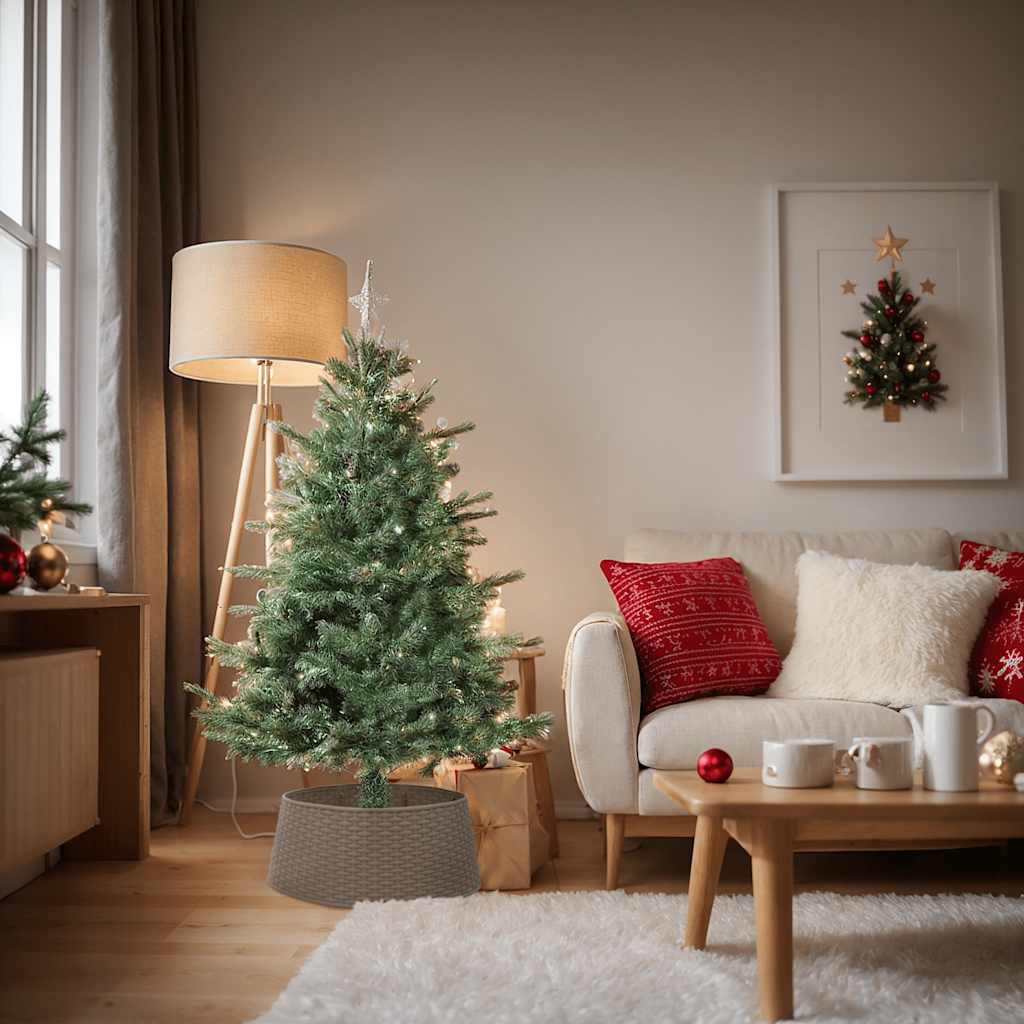 Falda de árbol de Navidad Vidaxl Ø65x23 cm de plástico marrón
