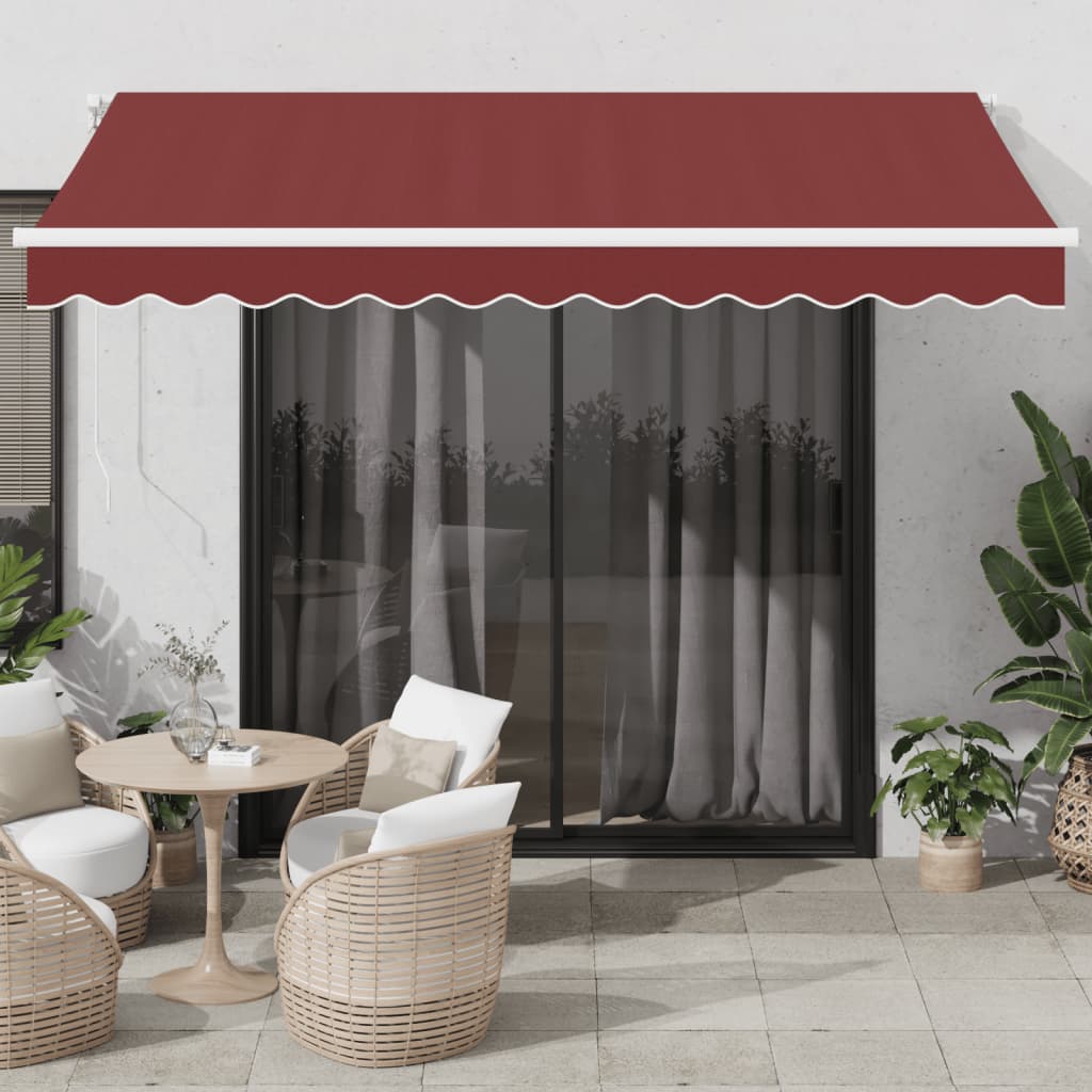 Tenda Vidaxx estensibile automaticamente 350x250 cm rosso bordeaux