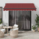 Toldo vidaxx extensible automáticamente 350x250 cm rojo burdeos