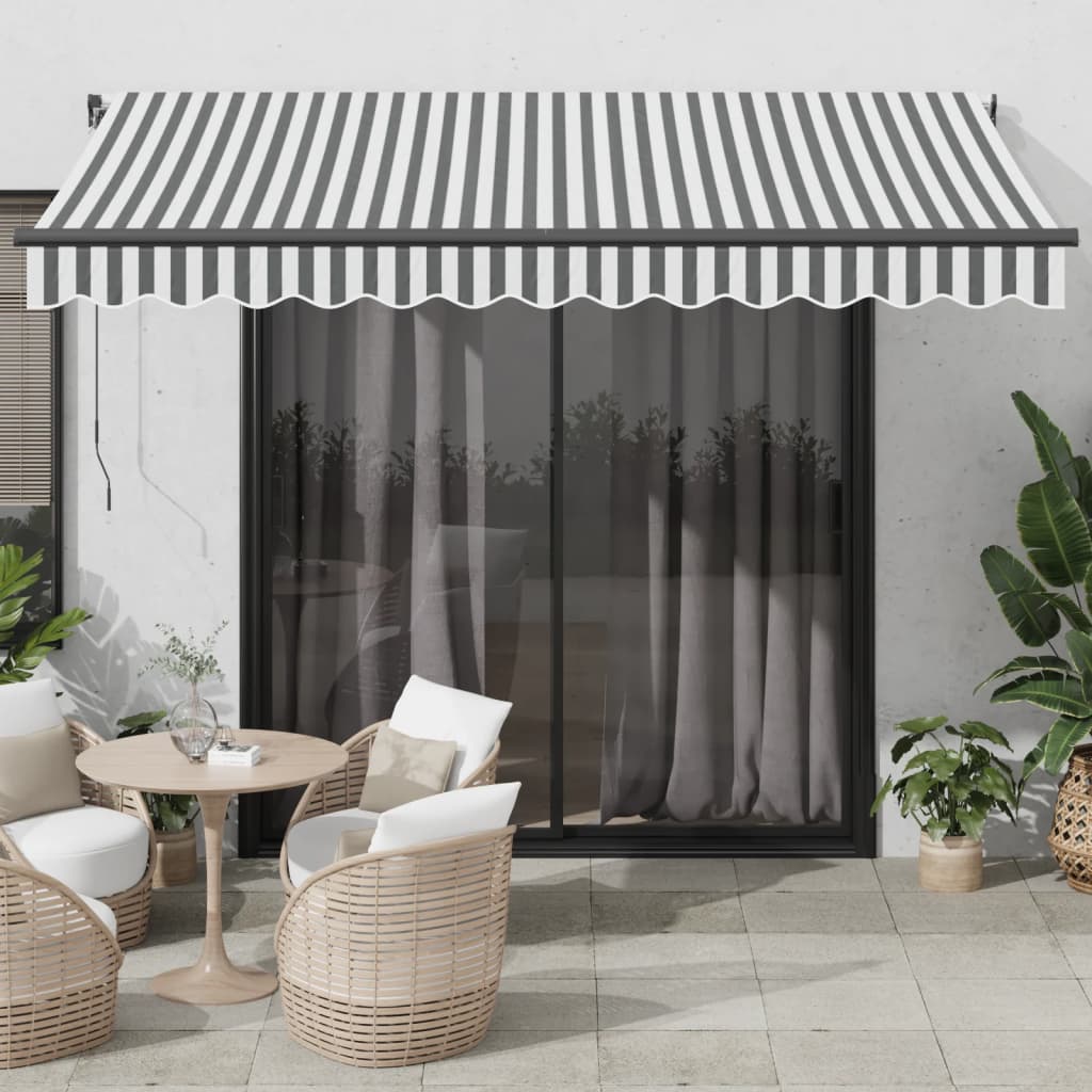 Tenda Vidaxx estensibile automaticamente 350x250 cm colore antracite e bianco