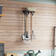 Vidaxl Garden Tool Rack Steel de montaje de pared Negro