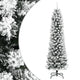 Vidaxl Kunstkerstboom con nieve estrecha de 150 cm PVC y PE