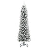 Vidaxl Kunstkerstboom con nieve estrecha de 150 cm PVC y PE