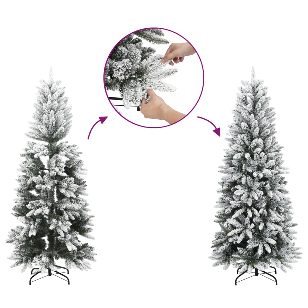 Vidaxl Kunstkerstboom con neve stretta 150 cm PVC e PE