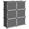 Muebles de almacenamiento de Vidaxl con 6 compartimentos y puertas Polypropene Black