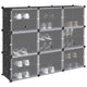 Muebles de almacenamiento de Vidaxl con 9 compartimentos y puertas Polypropene Black