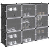 Muebles de almacenamiento de Vidaxl con 9 compartimentos y puertas Polypropene Black