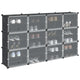 Muebles de almacenamiento de Vidaxl con 12 compartimentos y puertas Polypropene Black