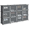 Muebles de almacenamiento de Vidaxl con 12 compartimentos y puertas Polypropene Black