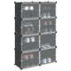 Muebles de almacenamiento de Vidaxl con 8 compartimentos y puertas Polypropene Black