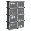 Vidaxl Storage mobili con 8 scomparti e porte in polipropene nero