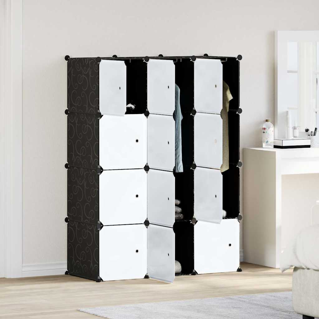 Muebles de almacenamiento de Vidaxl con 12 compartimentos y varillas colgantes polipropeno