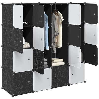 Muebles de almacenamiento de Vidaxl con 16 compartimentos y varillas colgantes polipropeno