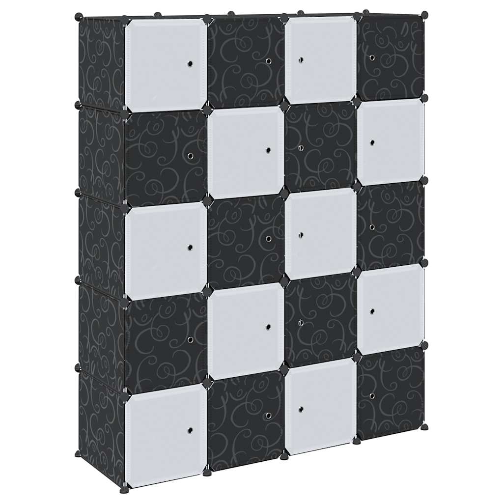 Muebles de almacenamiento de Vidaxl con 20 compartimentos y varillas colgantes polipropeno