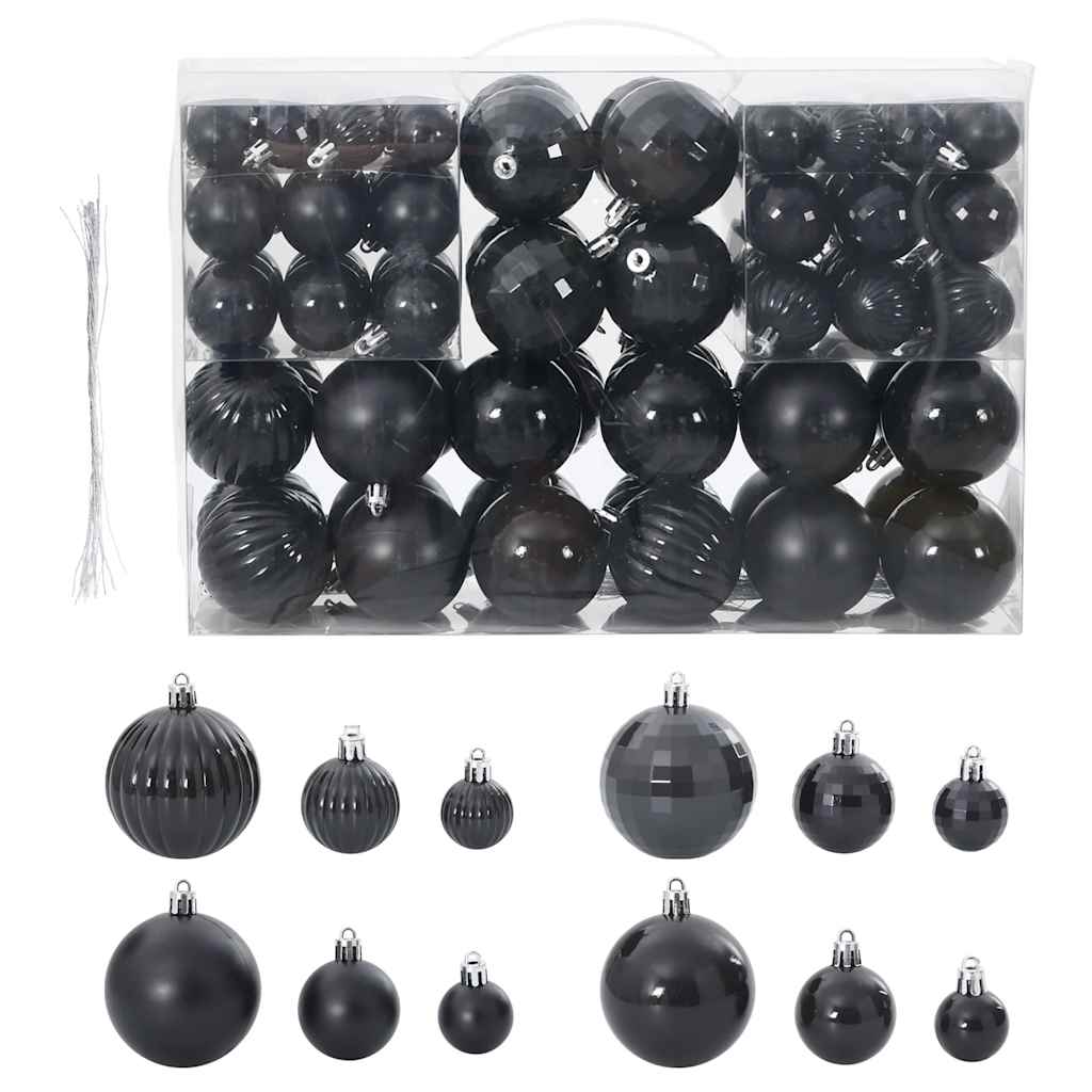Vidaxl Christmas Balls 100 ms Ø3 4 6 cm nero