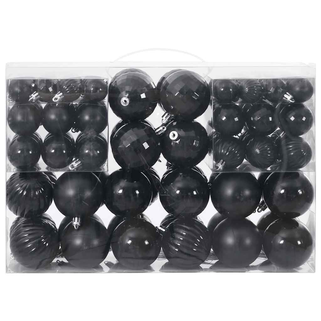 Vidaxl Christmas Balls 100 ms Ø3 4 6 cm nero