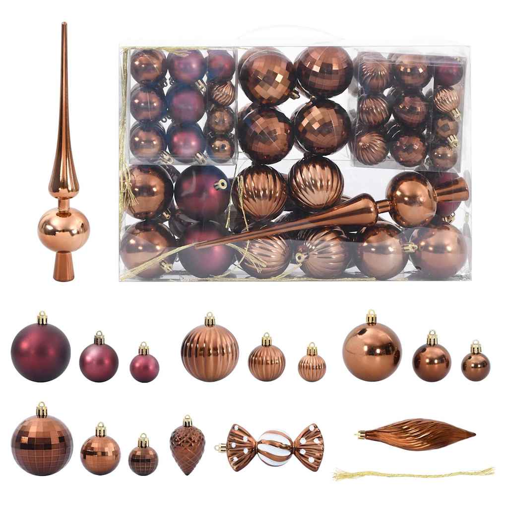 Vidaxl Christmas Balls 98 ms Ø3 4 6 cm marrone