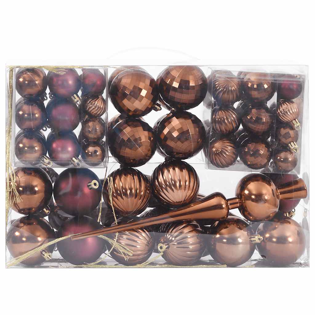 Vidaxl Christmas Balls 98 ms Ø3 4 6 cm marrone