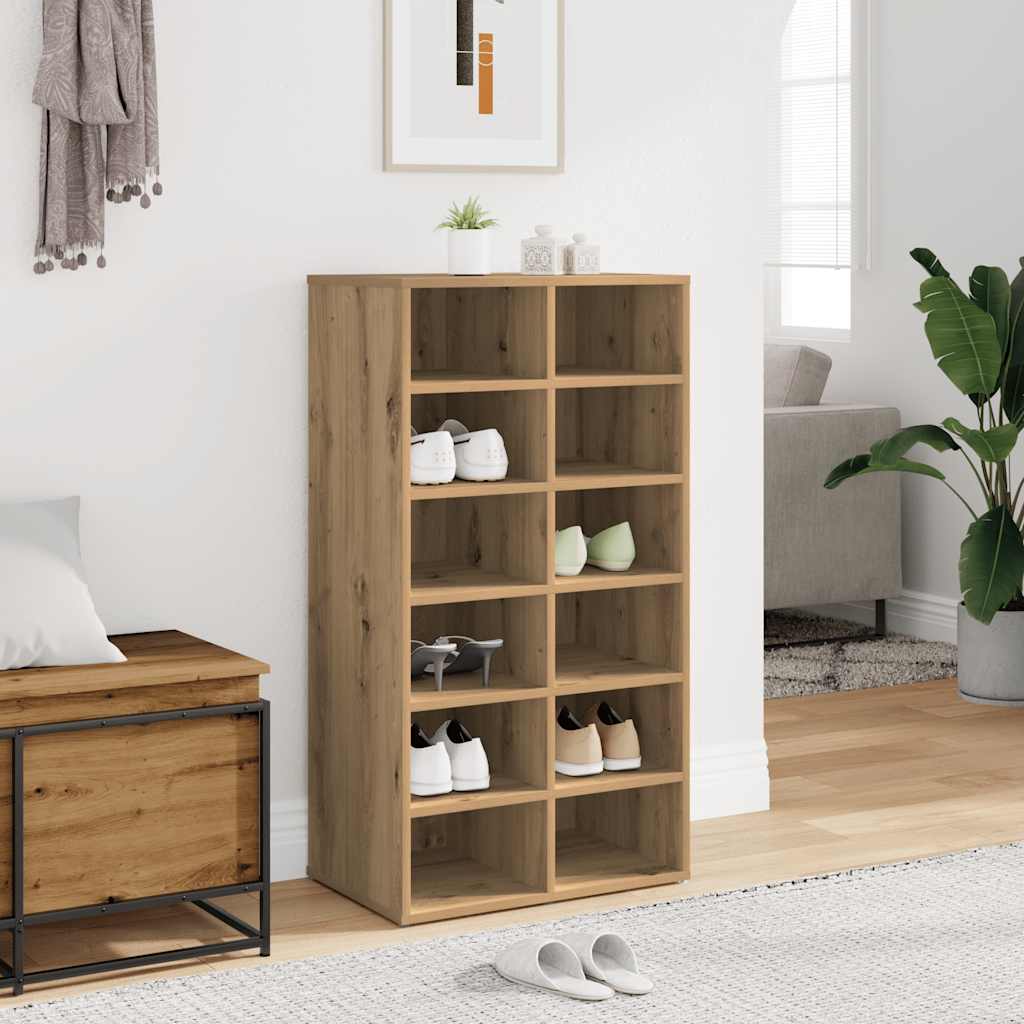 Vidaxl Shoe Rack 54x34x100.5 cm Color de roble artesanal procesado