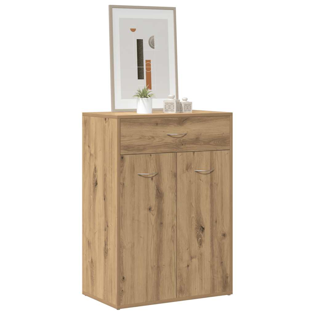 Zapatero VidaXL 60x35x84 cm madera elaborada, color roble artesanal