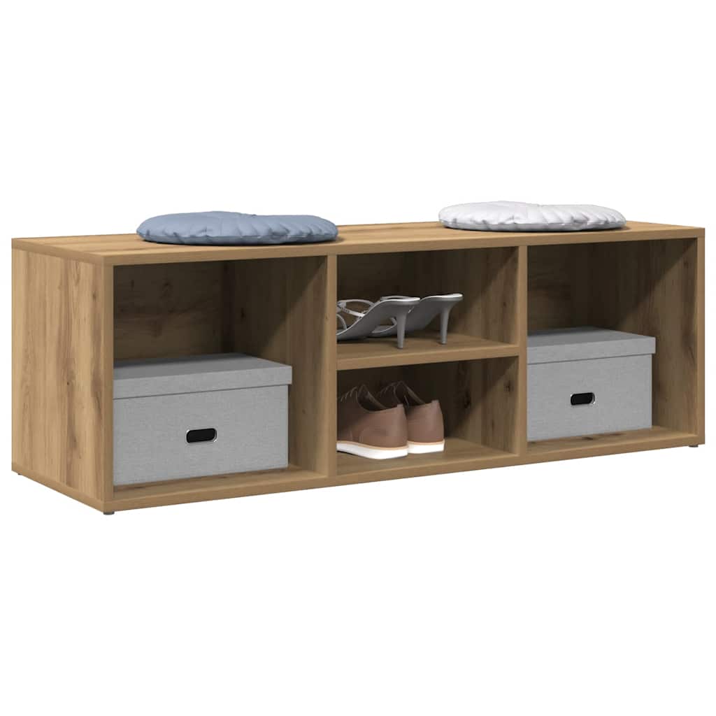 Sofá de almacenamiento de zapatos Vidaxl 105x35x35 cm de roble artesanal de madera procesada