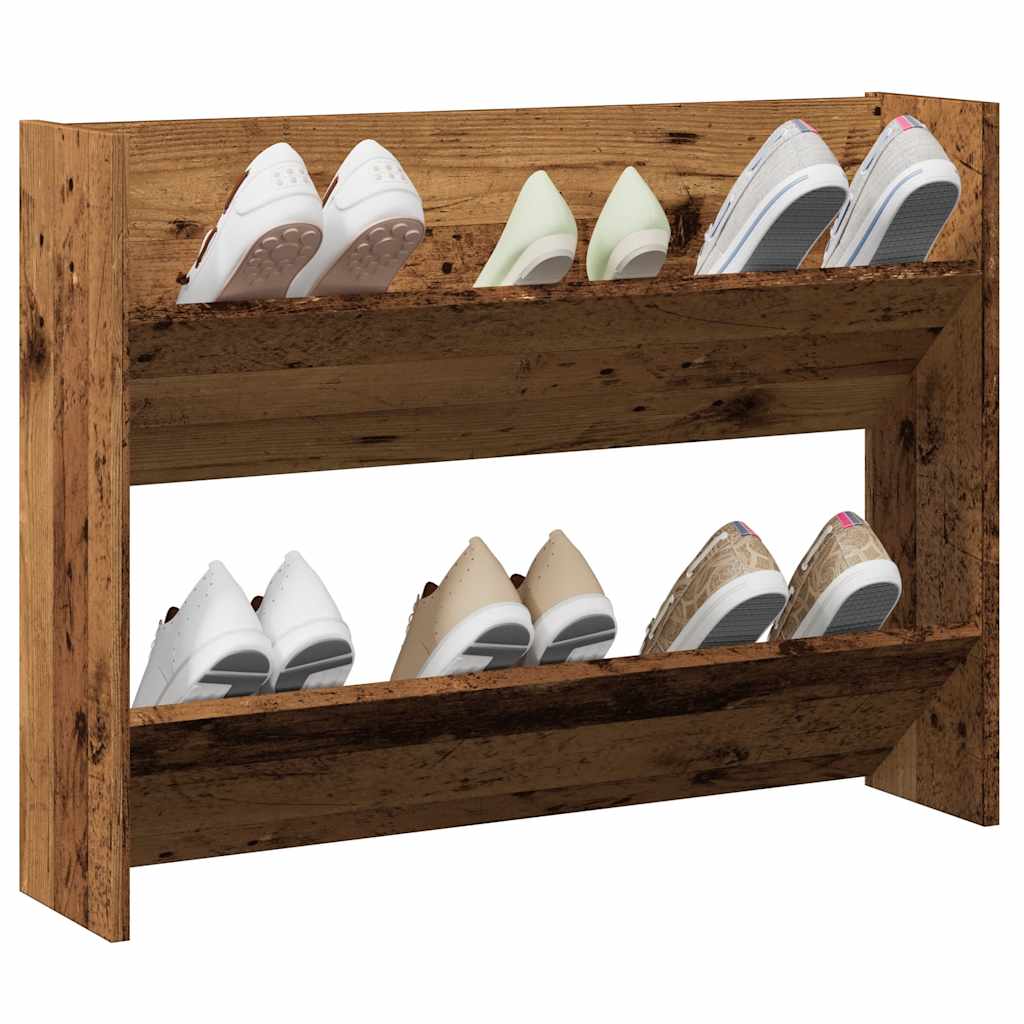 Gabinete de zapato de pared de Vidaxl 80x18x60 cm de madera propiedad de madera antigua