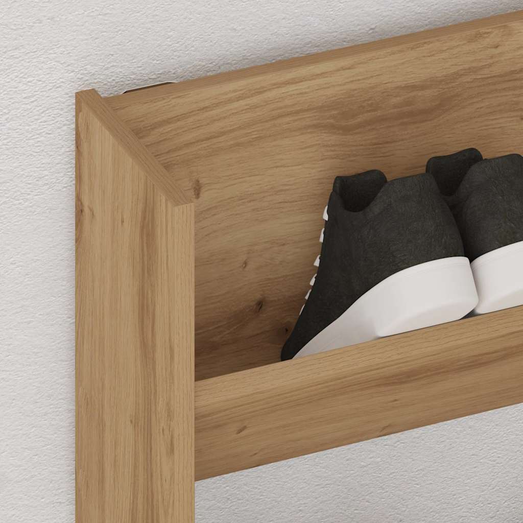 Gabinete de zapatos de pared Vidaxl 80x18x60 cm Color de roble artesanal procesado