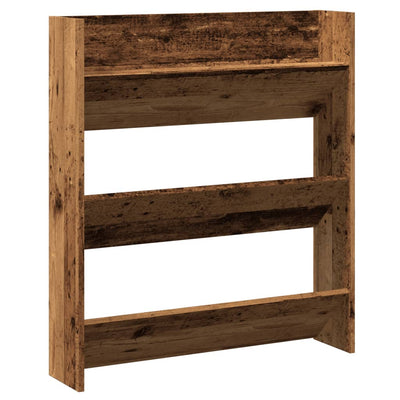 Gabinete de zapato de pared de Vidaxl 80x18x90 cm de madera propiedad de madera antigua coloreada