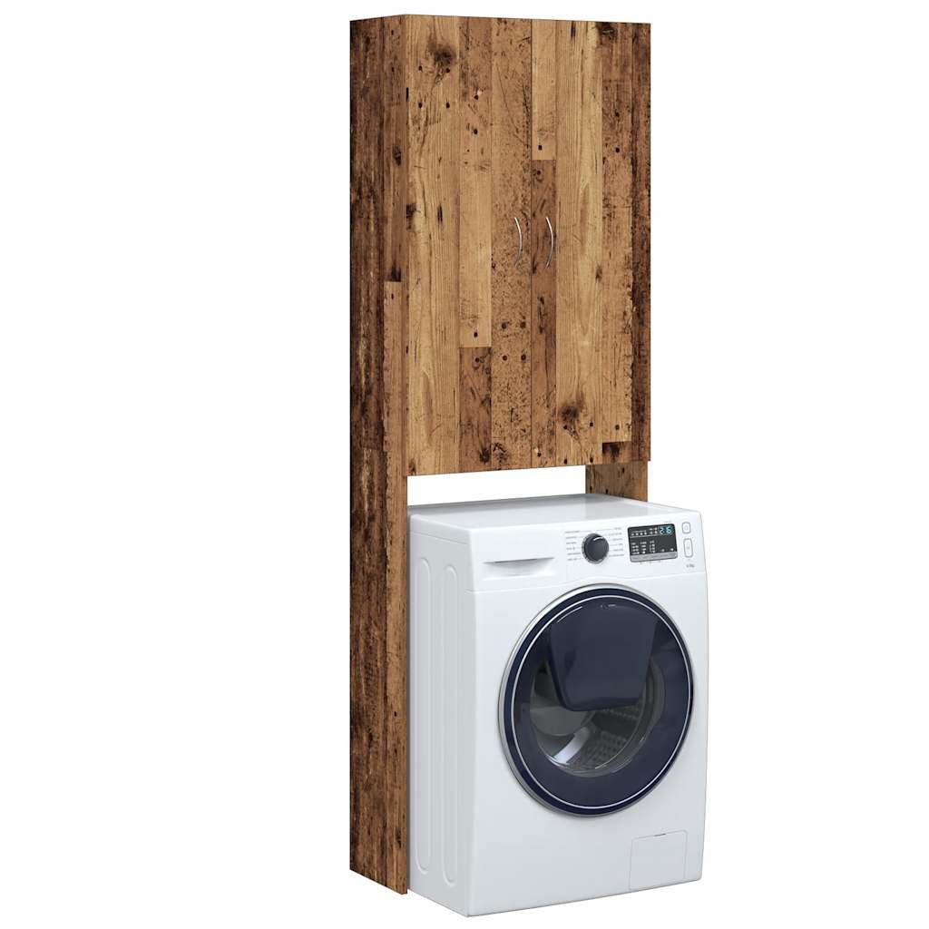 Gabinete de lavadora Vidaxl 64x25.5x190 cm de madera vieja