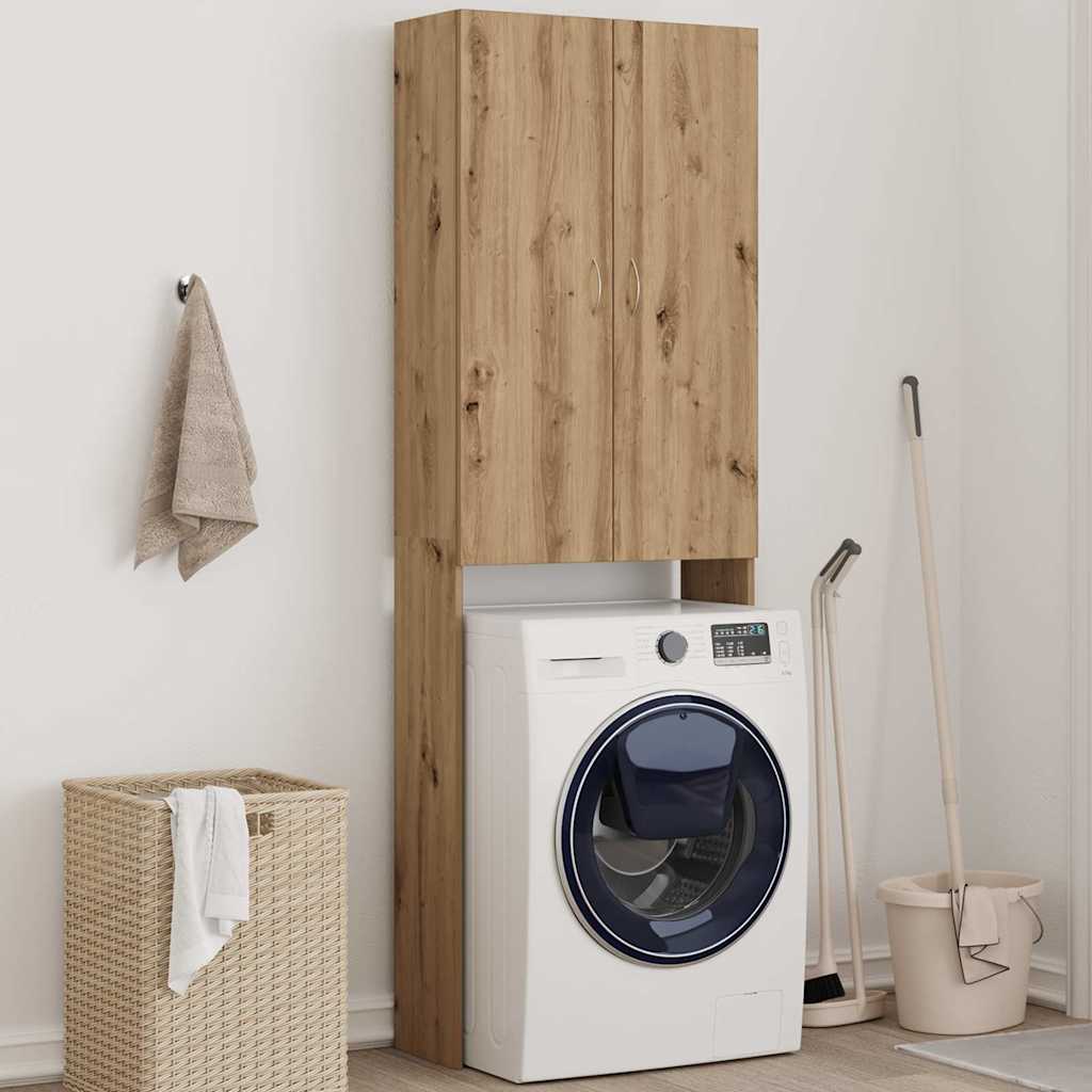 Vidaxl wasmachinekast 64x25,5x190 cm artisanaal eikenkleur