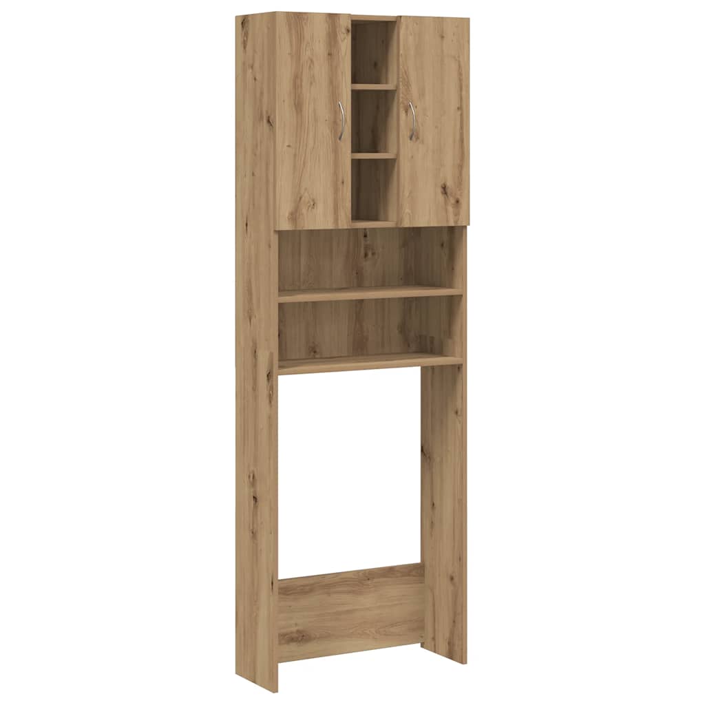Gabinete de lavadora Vidaxl 64x25.5x190 cm Color de roble artesanal
