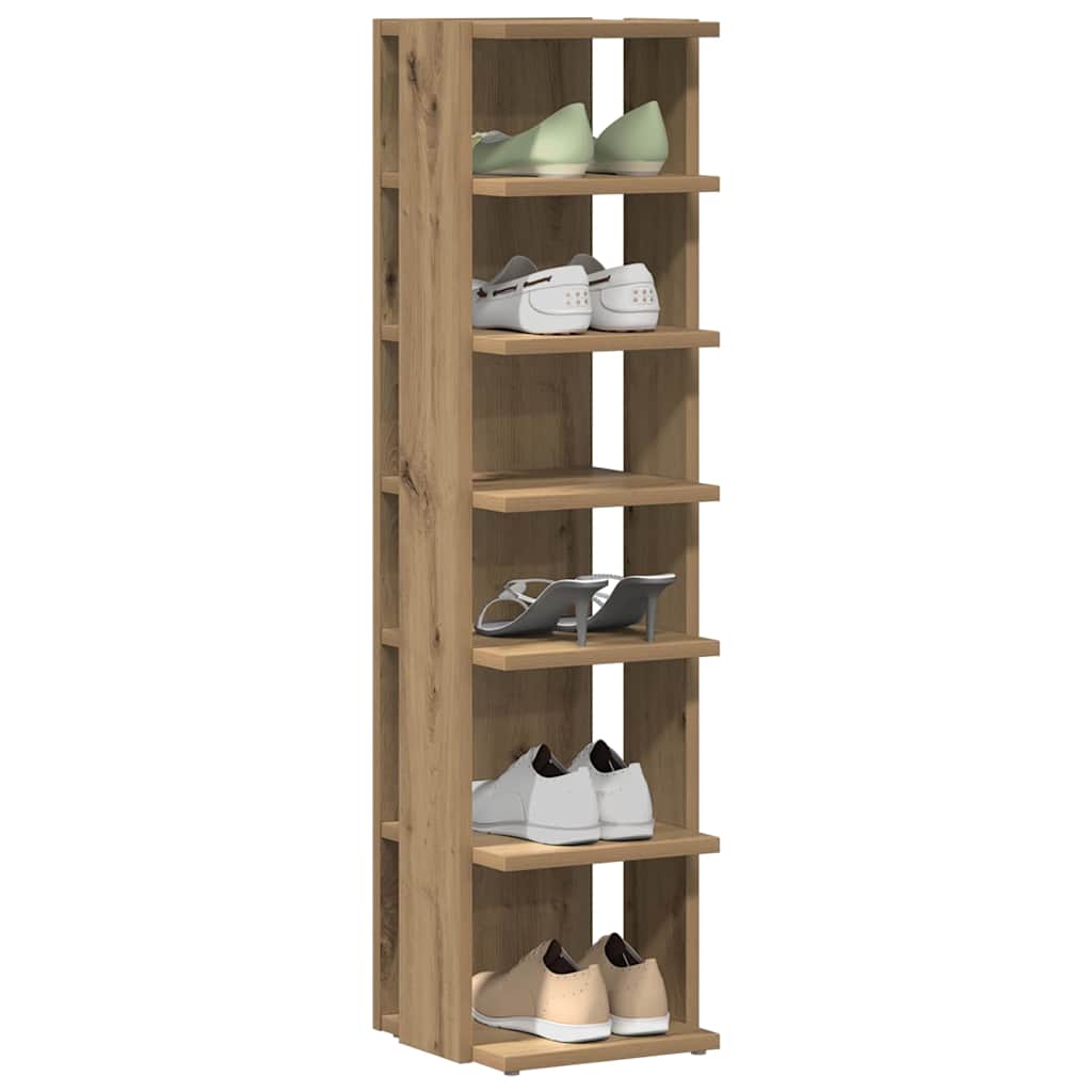 Gabinetes de zapatos Vidaxl 2 ST 28x27x102 CM Oak artesanal de madera procesada