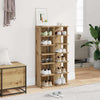 Gabinetes de zapatos Vidaxl 2 ST 28x27x102 CM Oak artesanal de madera procesada