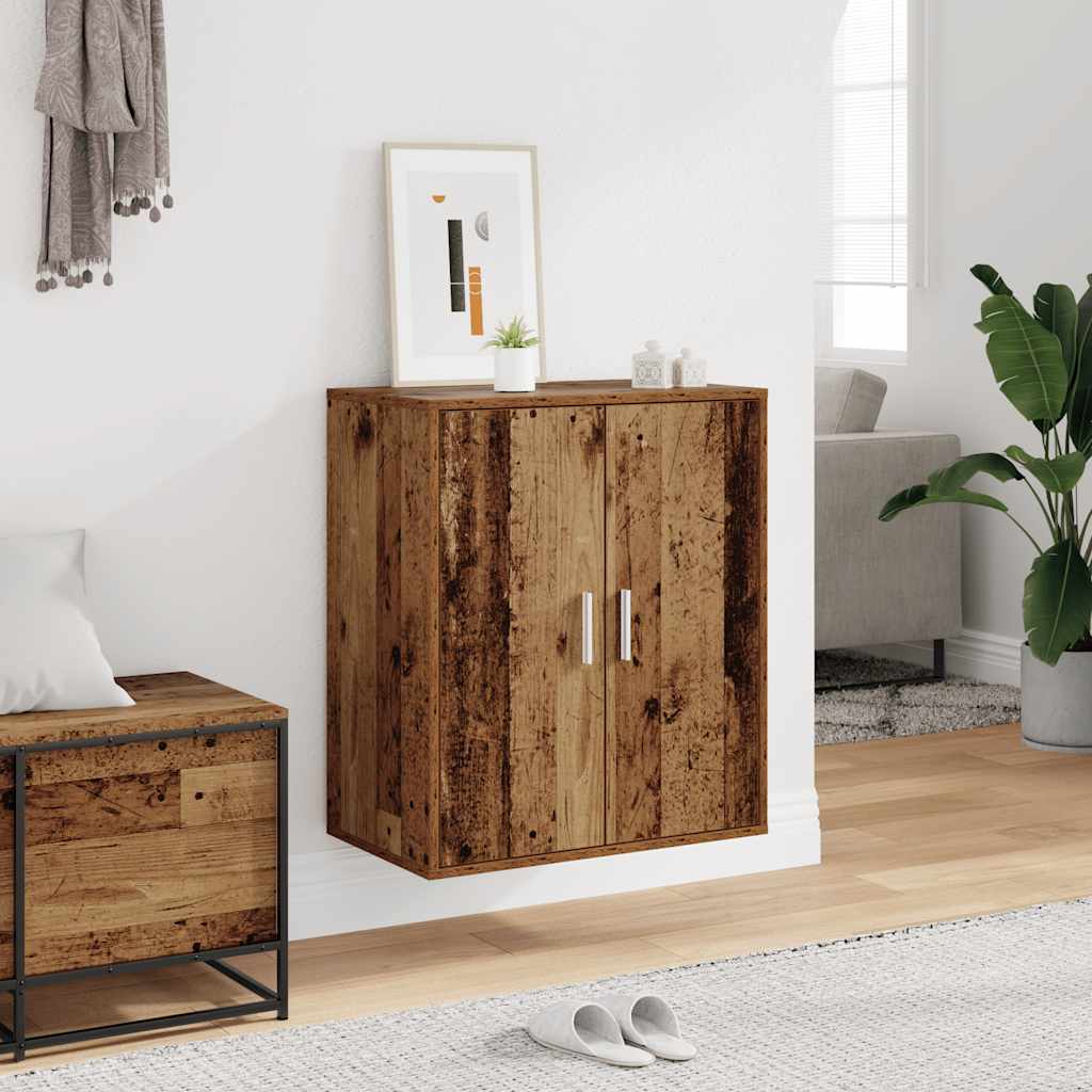 Gabinete de zapatos Vidaxl 60x35x70 cm de madera procesada de madera vieja
