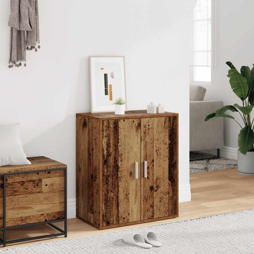 Gabinete de zapatos Vidaxl 60x35x70 cm de madera procesada de madera vieja