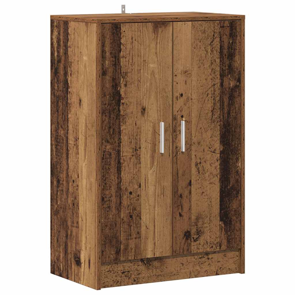 Gabinete de zapatos Vidaxl 60x35x92 cm de madera procesada de madera vieja