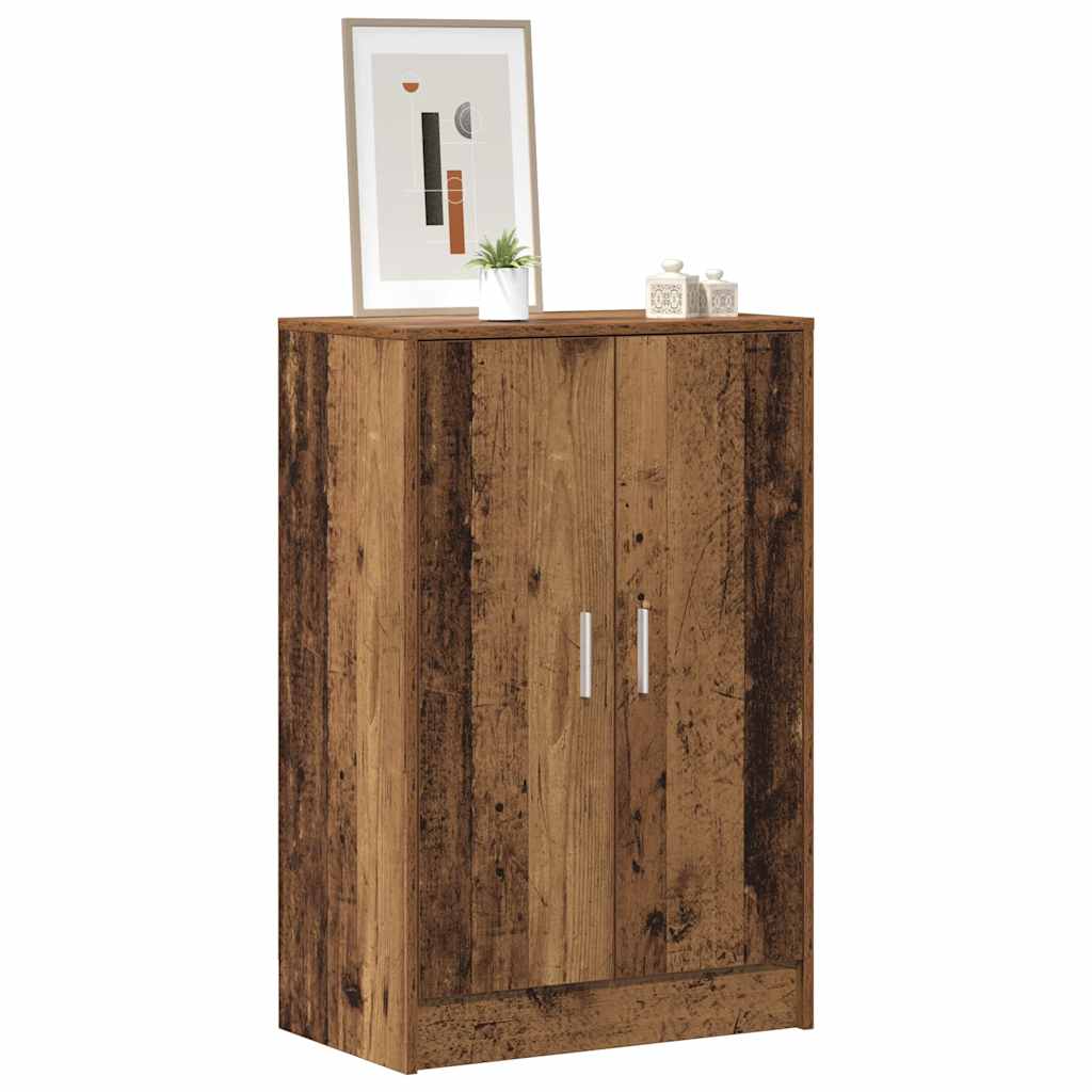 Gabinete de zapatos Vidaxl 60x35x92 cm de madera procesada de madera vieja