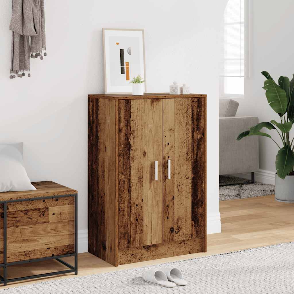 Gabinete de zapatos Vidaxl 60x35x92 cm de madera procesada de madera vieja