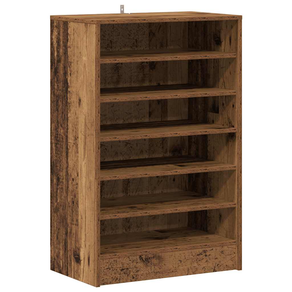 Vidaxx zapatero 60x35x92 cm acabado madera color madera vieja