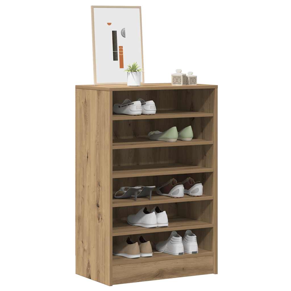 Gabinete de zapatos Vidaxl 60x35x92 CM Color de roble artesanal procesado